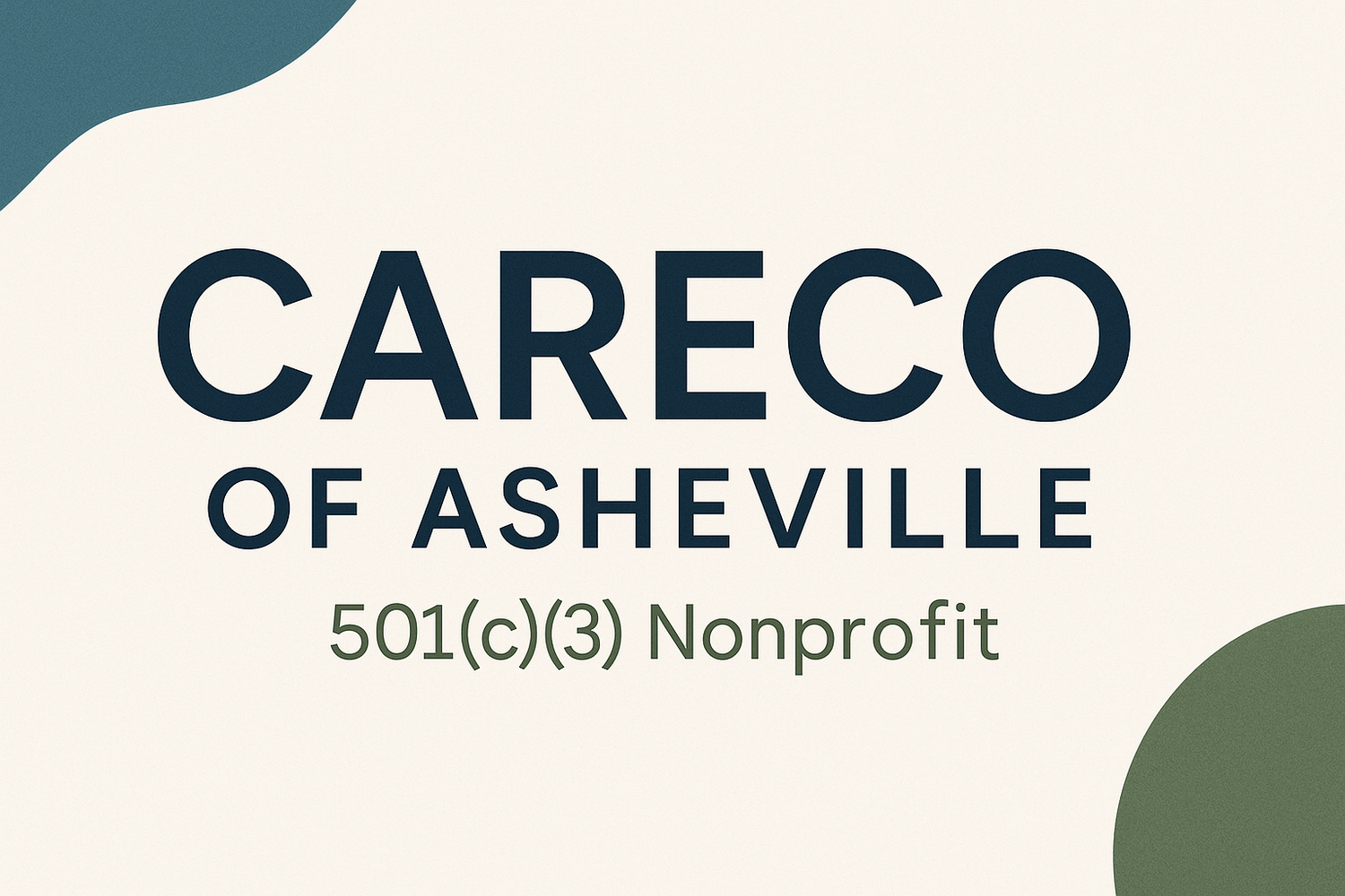 banner for 501 c 3 nonprofit called CARECO OF ASHEVILLE
